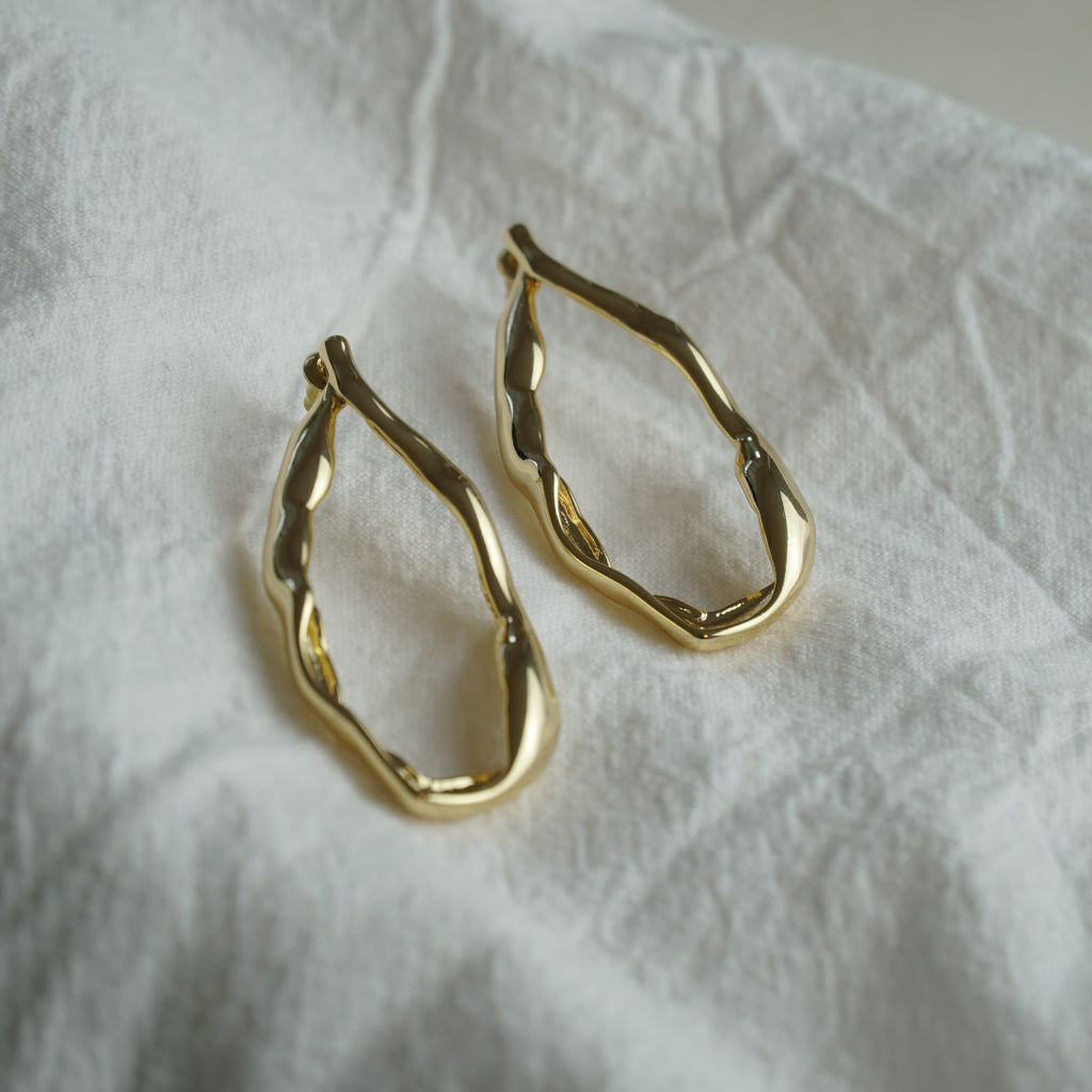 Golden Lava Drop Earrings