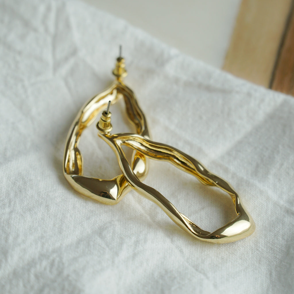 Golden Lava Drop Earrings