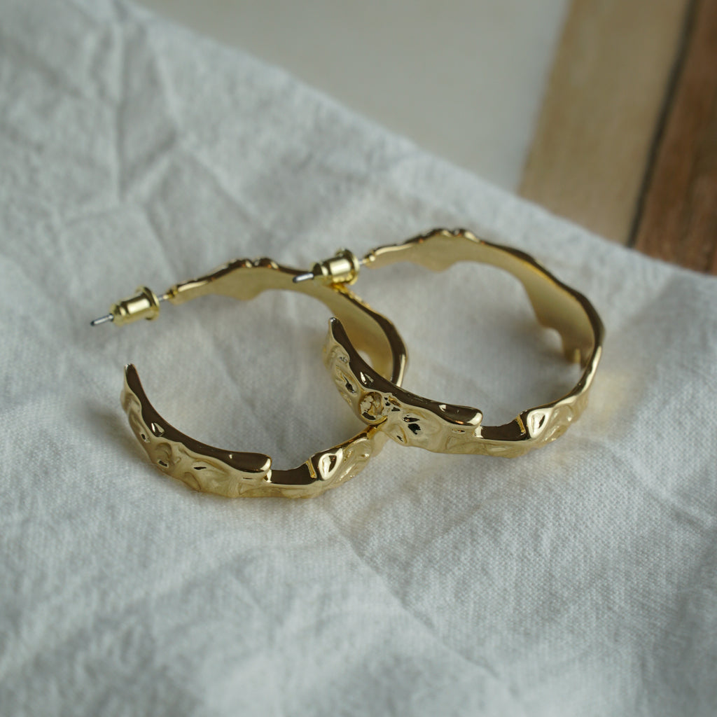 Golden Lava Tubes Earrings