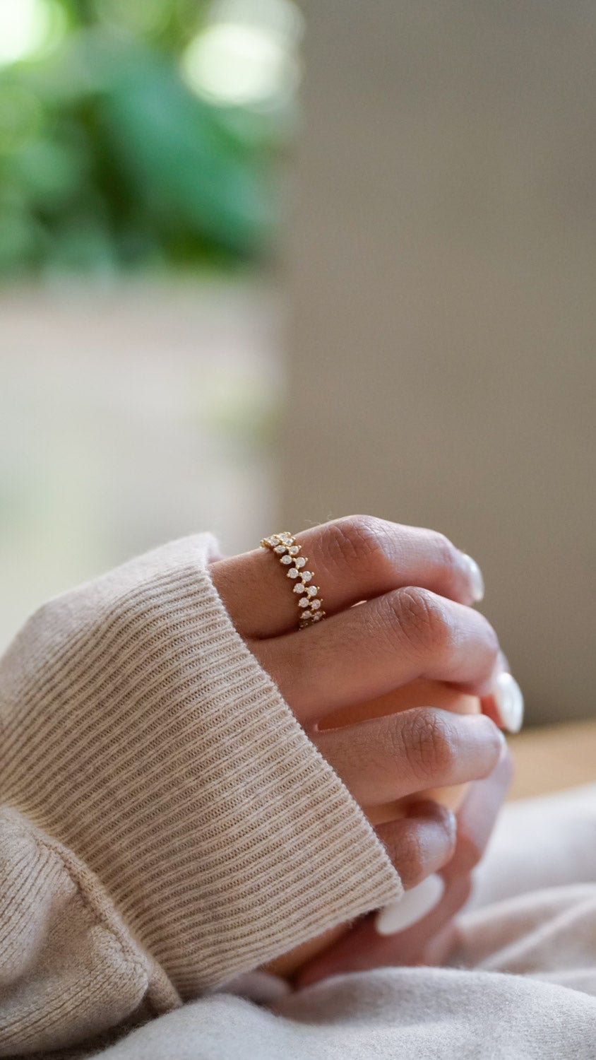 18K Chiara Diamond Clusters Ring