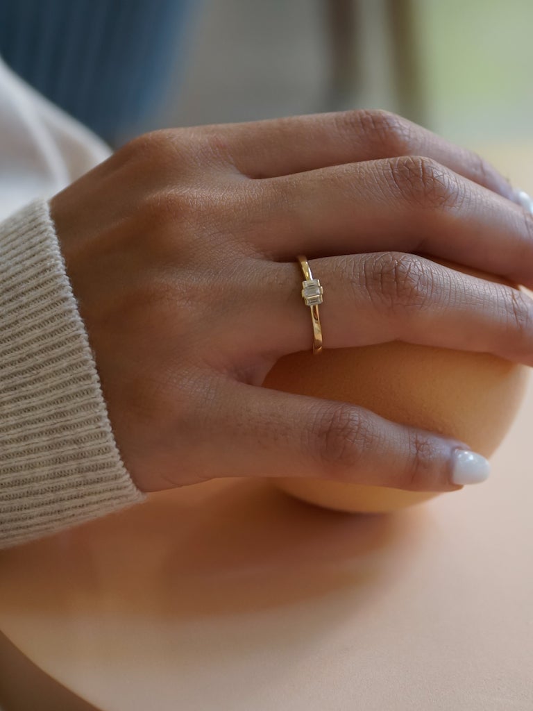 14K GOLD Elena Tri Diamonds Ring