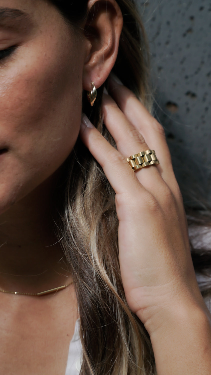 Twisted Golden Tiny Hoop Earrings
