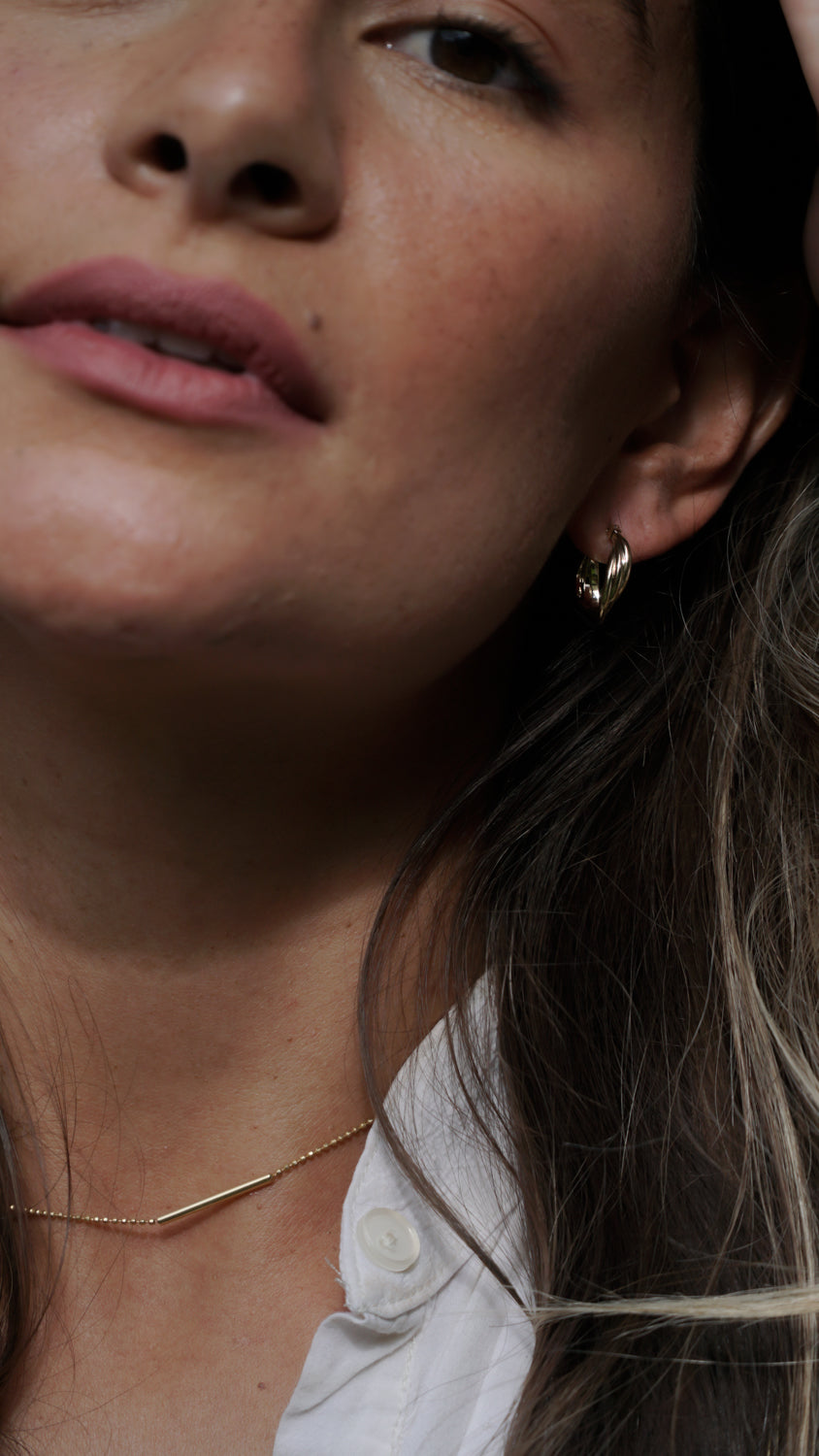 Twisted Golden Tiny Hoop Earrings