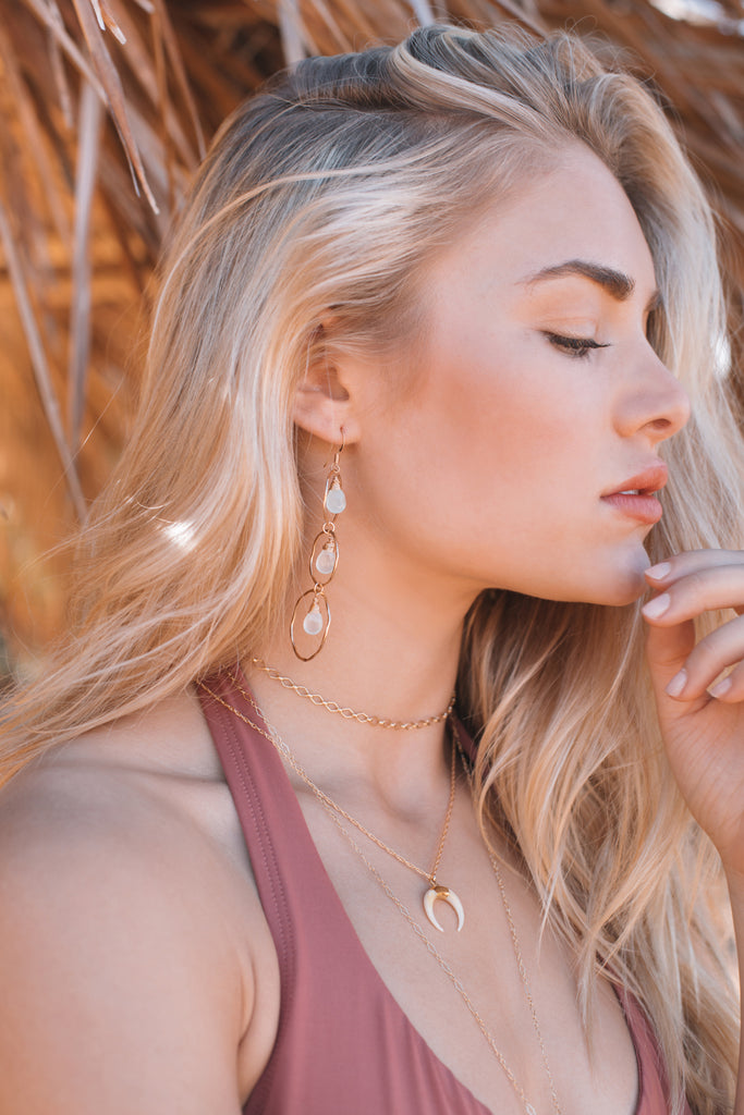 Asymmetric Chalcedony earrings