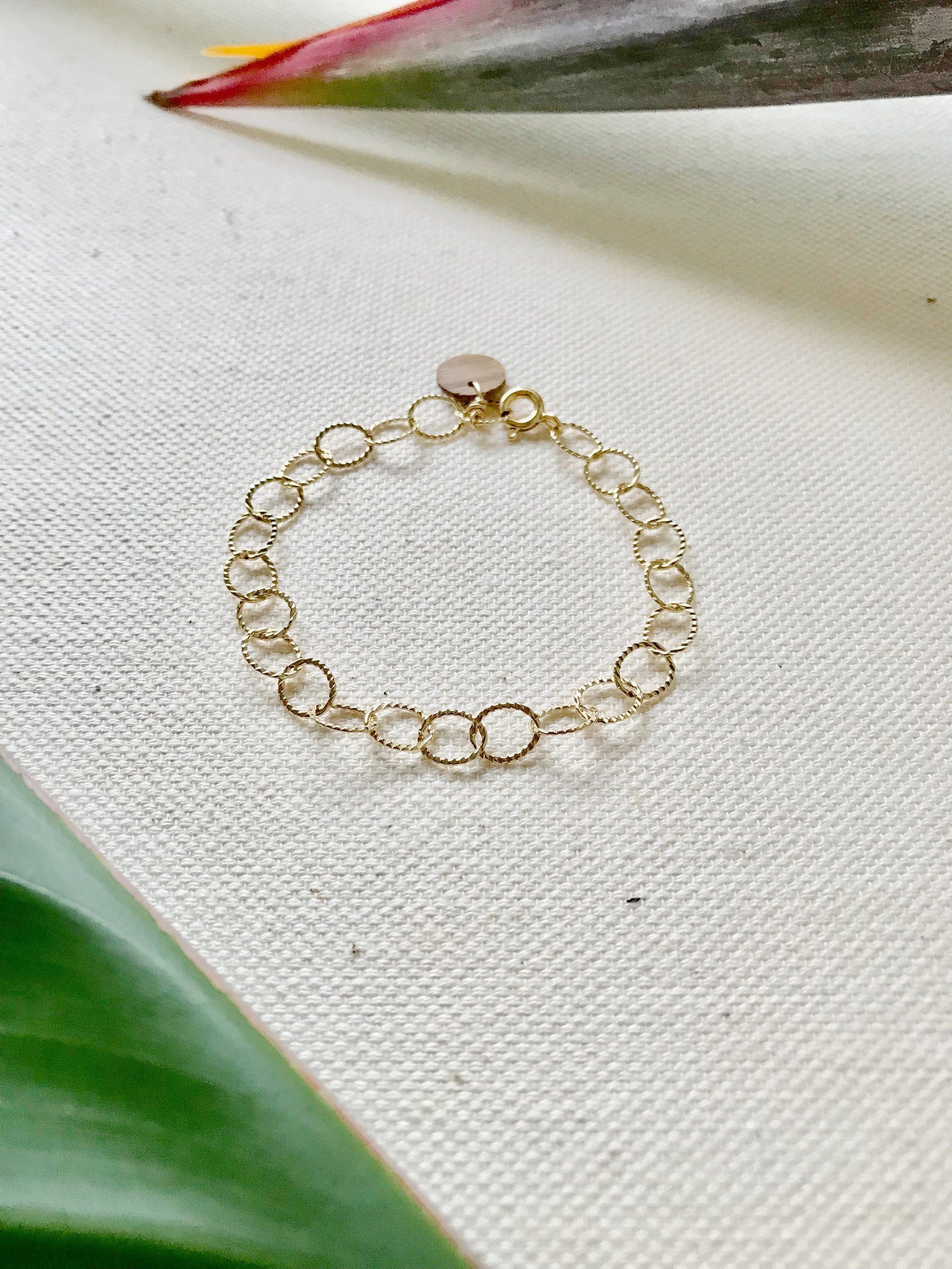 Textured Oval Be Gold Bracelet/Anklet