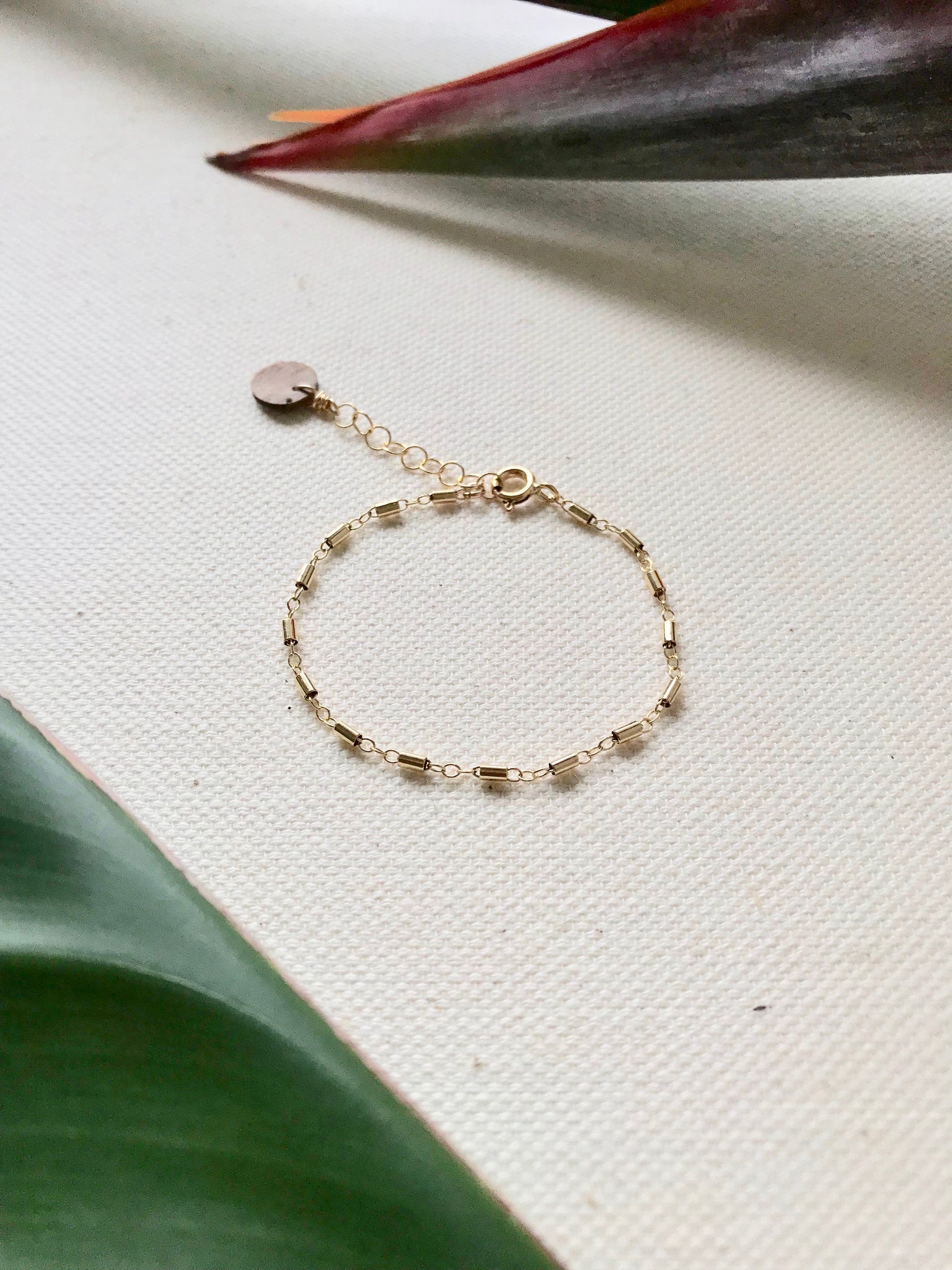 Dainty Gold Tubes Bracelet/Anklet