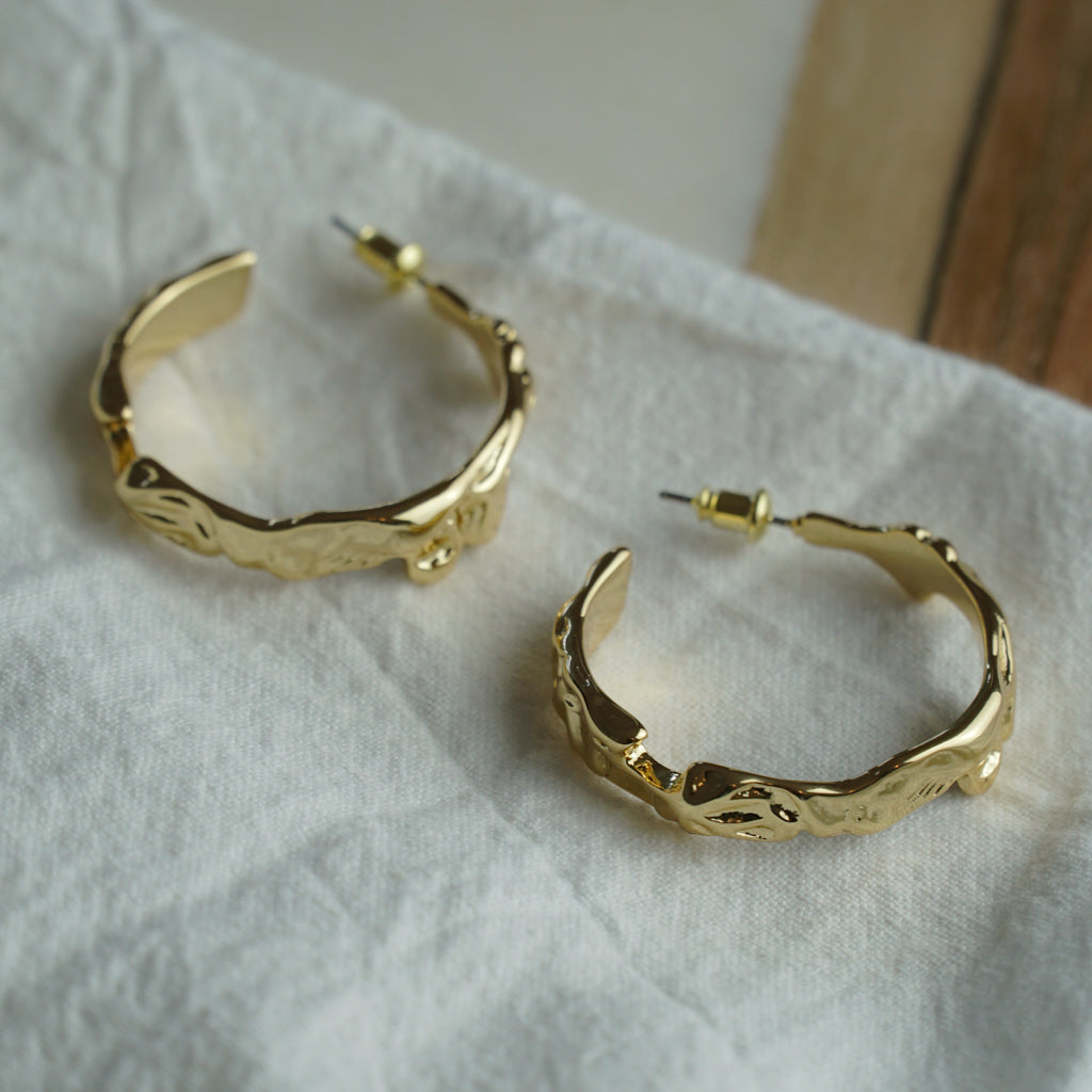 Golden Lava Tubes Earrings