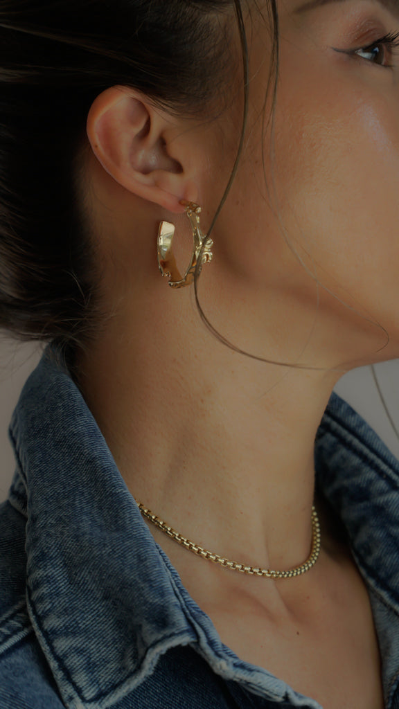 Golden Lava Tubes Earrings