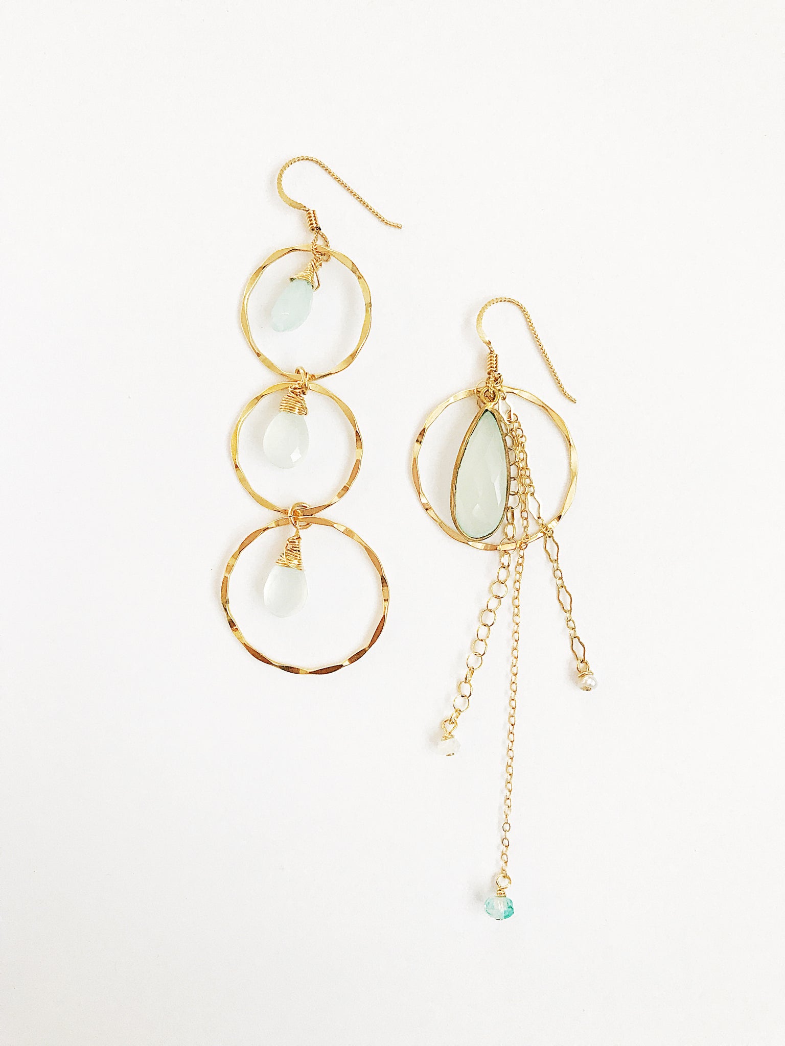 Asymmetric Chalcedony earrings