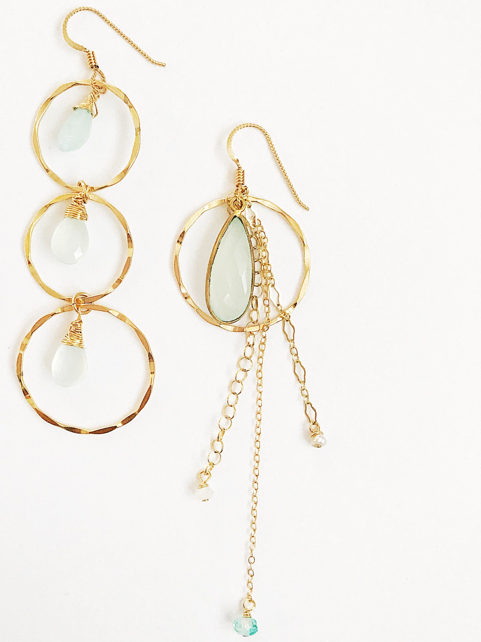 Asymmetric Chalcedony earrings