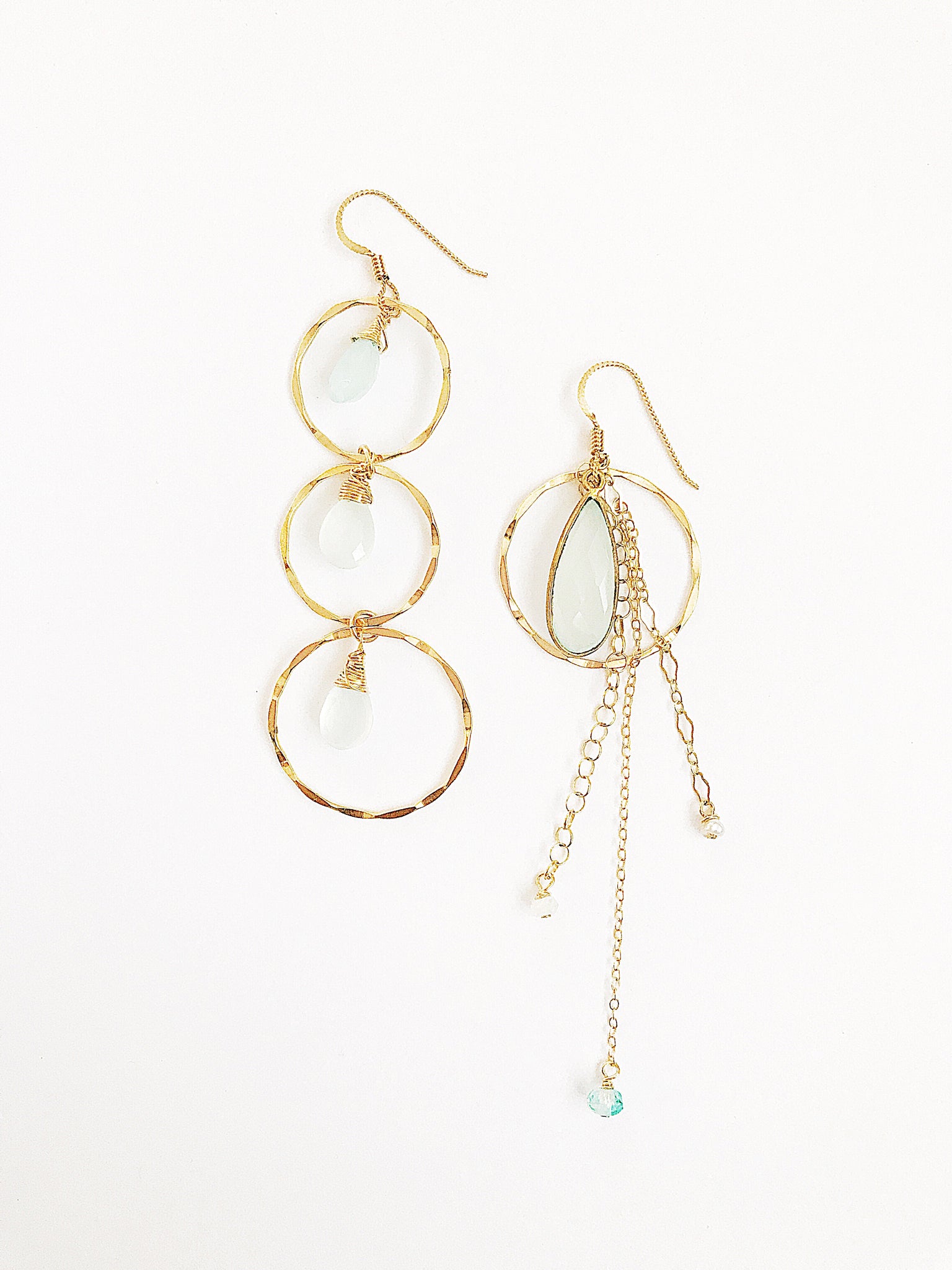 Asymmetric Chalcedony earrings