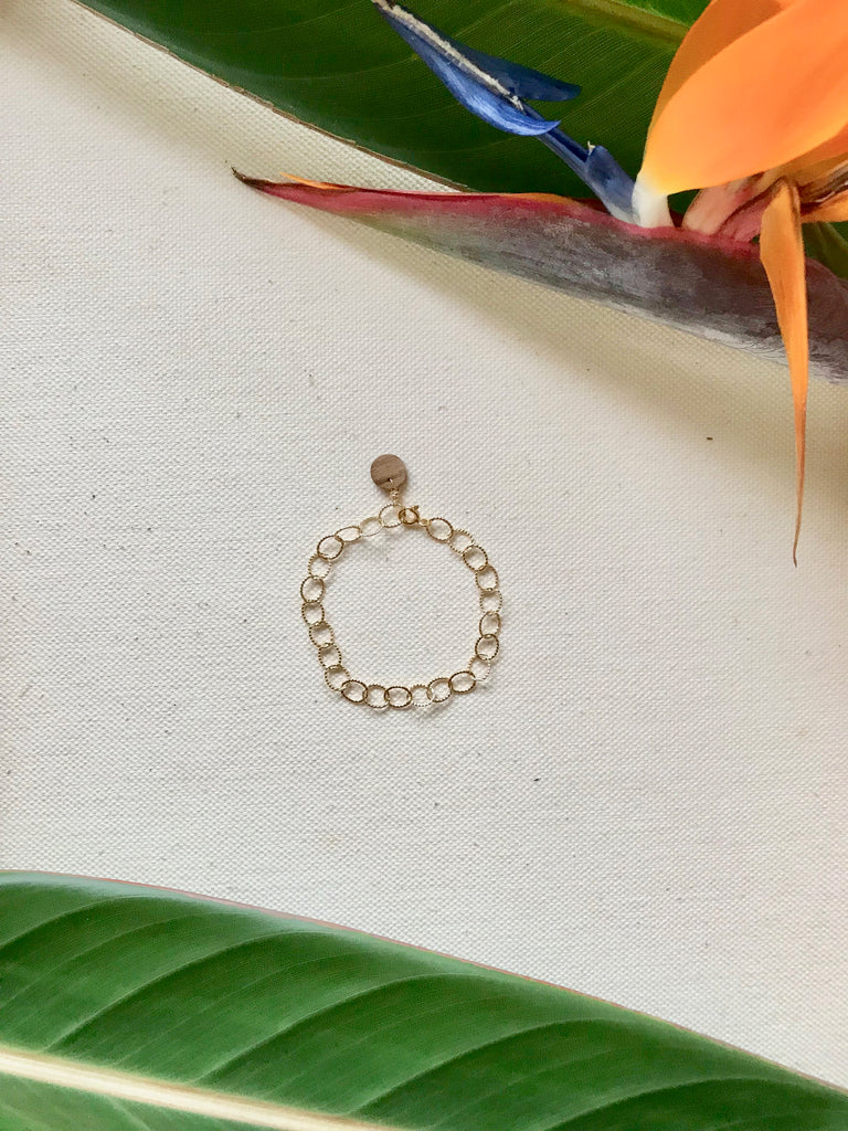 Textured Oval Be Gold Bracelet/Anklet